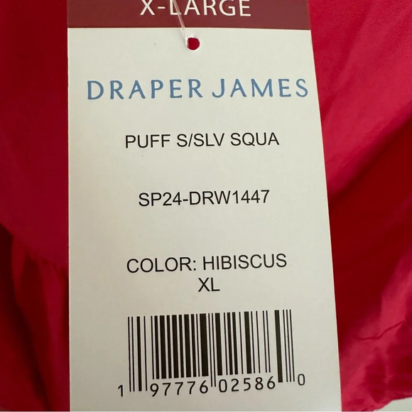 NWT Draper James size XL Puff Sleeve Hibiscus Square Neck Mini Dress New - Picture 4 of 5
